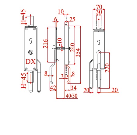 Ручка поворотная 95 DX/SX - изображение 2